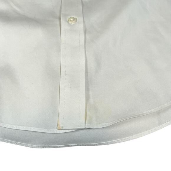 Nordstrom Trim Fit Royal Oxford Solid White Dress Button Down Wrinkle Free 32-33 - Picture 5 of 9